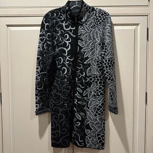 Icelandic Long Zippered Cardigan 100 Merino EUC